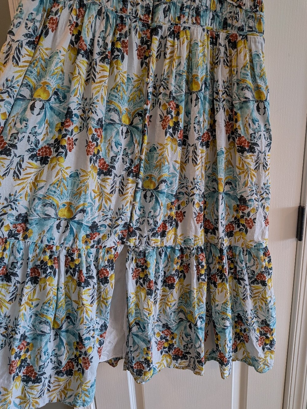 Anthropologie Peregrine Midi‎ Dress Floral Tiered Bohemian Cottagecore Size 2X - Picture 6 of 15